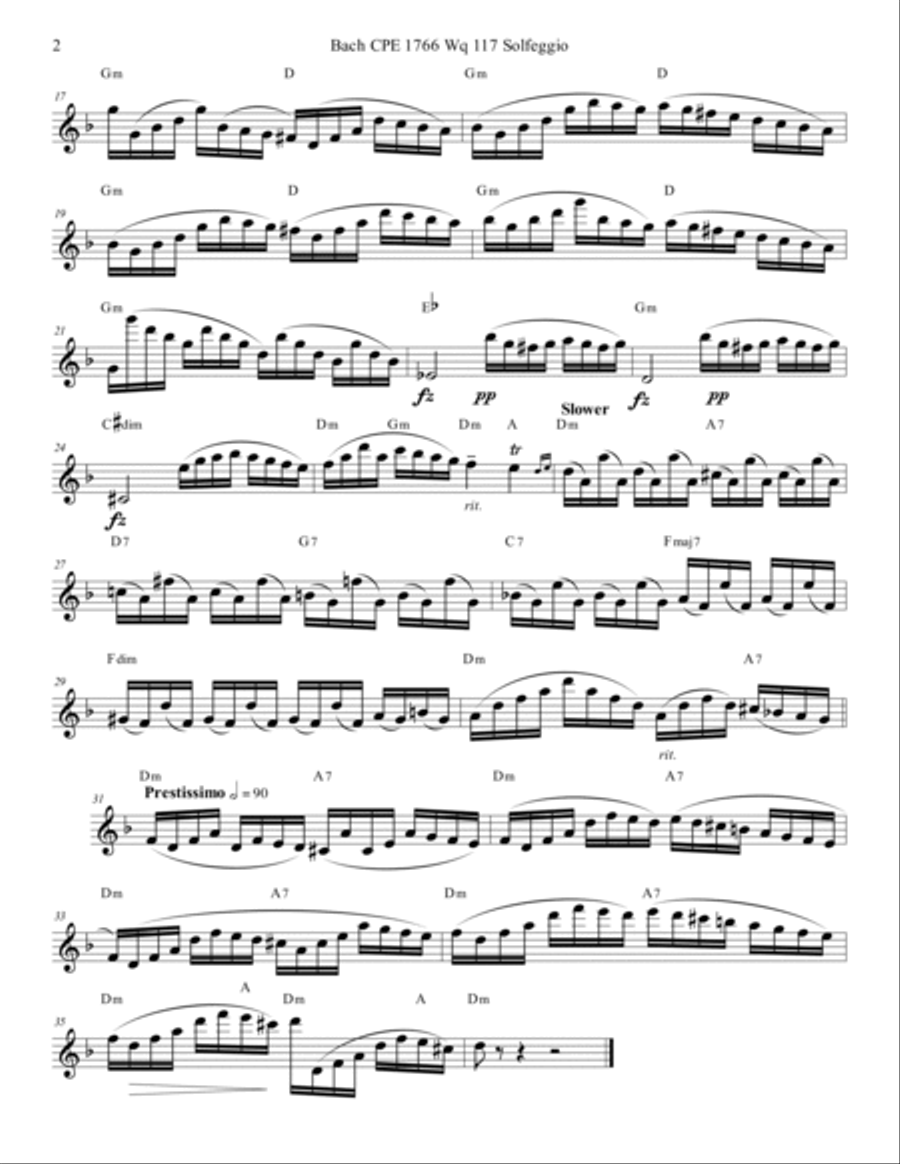 Bach CPE Solfeggio for Flute Solo Flute Solo scores gallery preview page 2