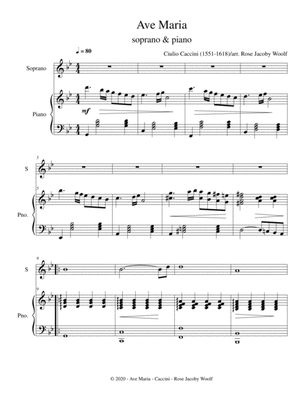 Ave Maria (Caccini) - soprano & piano