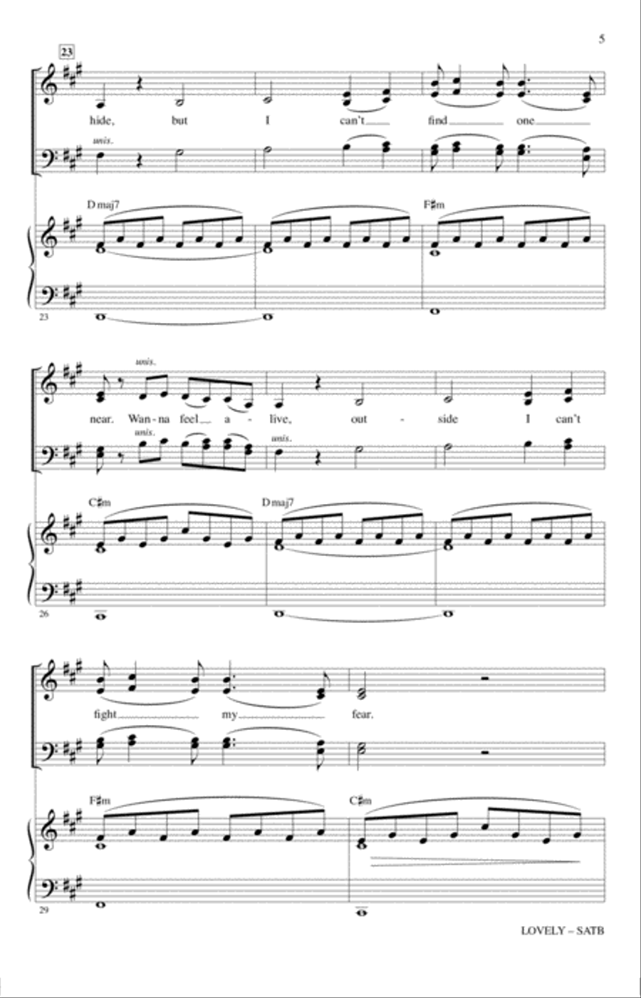 Lovely (from 13 Reasons Why) (arr. Mark Brymer) 4-Part scores gallery preview page 4