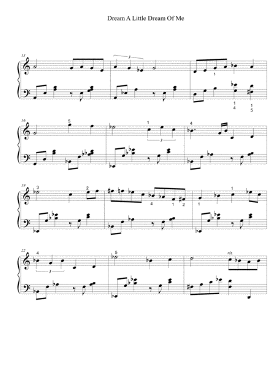 Dream A Little Dream Of Me Piano Solo scores gallery preview page 3