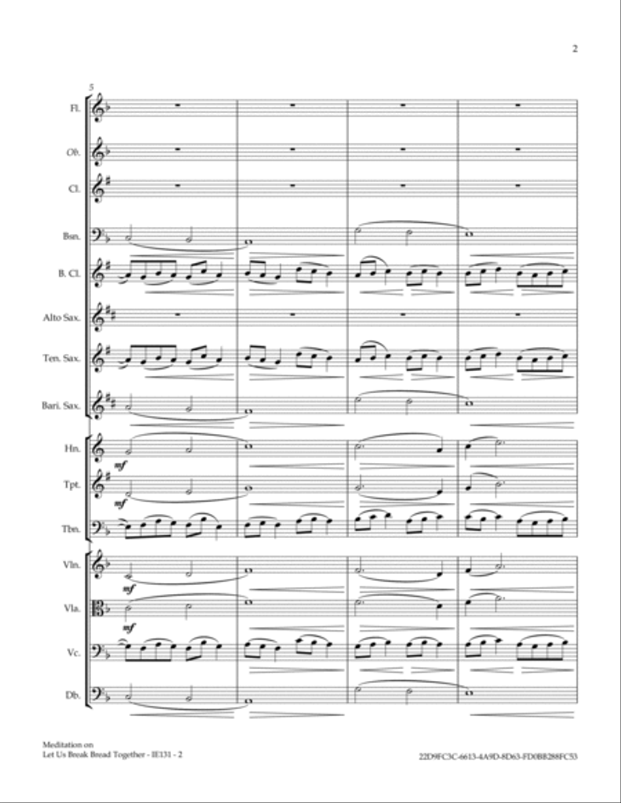 Meditation on Let Us Break Bread Together Full Orchestra scores gallery preview page 5