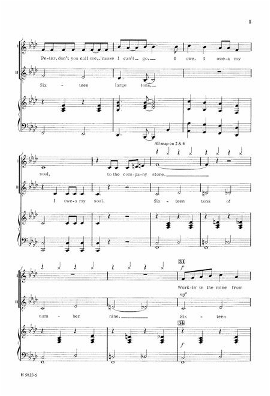 Sixteen Tons 2-Part scores gallery preview page 5