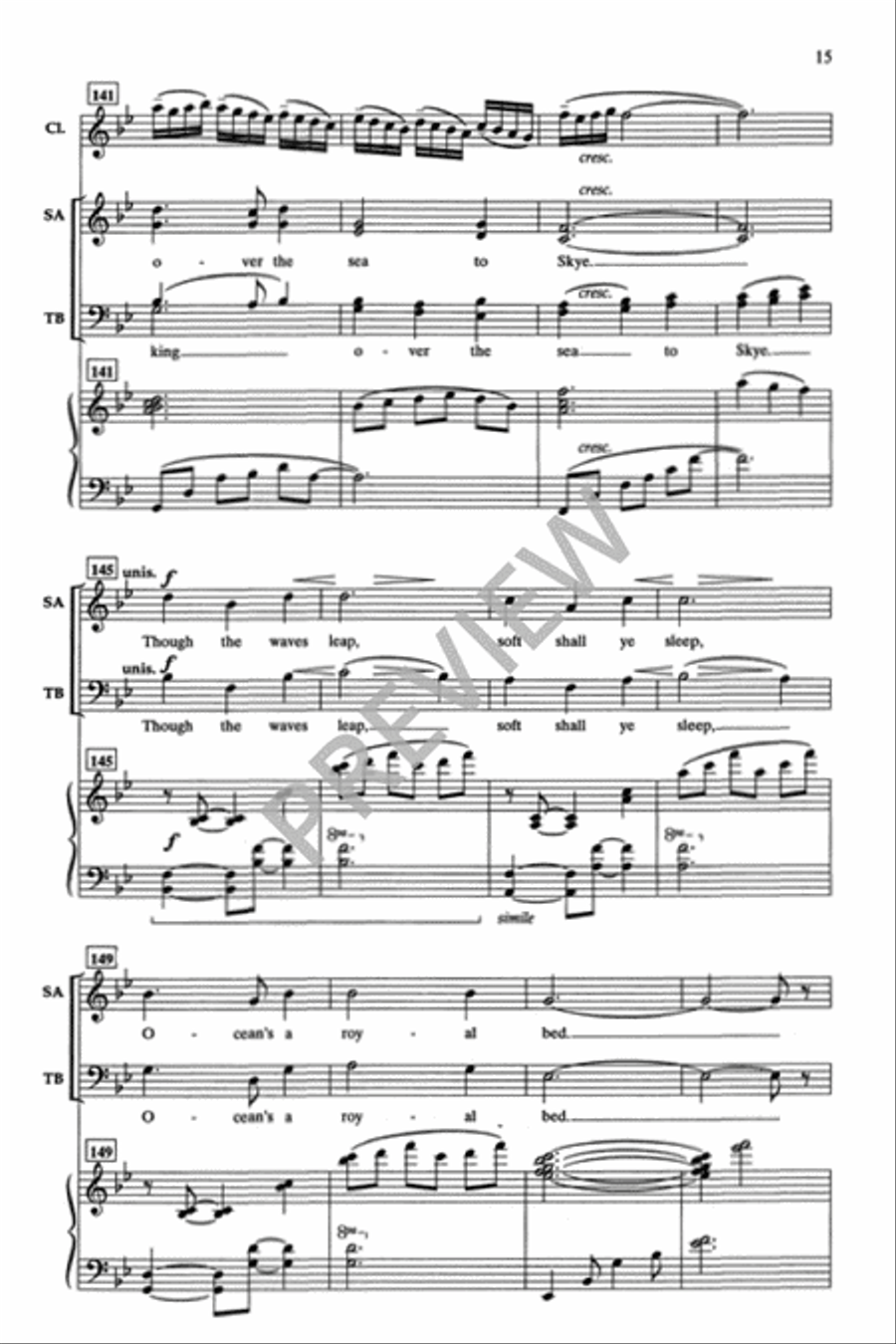 Over the Sea to Skye 4-Part scores gallery preview page 16
