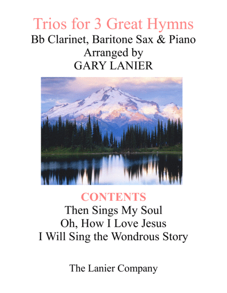 Trios for 3 GREAT HYMNS (Bb Clarinet & Baritone Sax with Piano and Parts) image number null