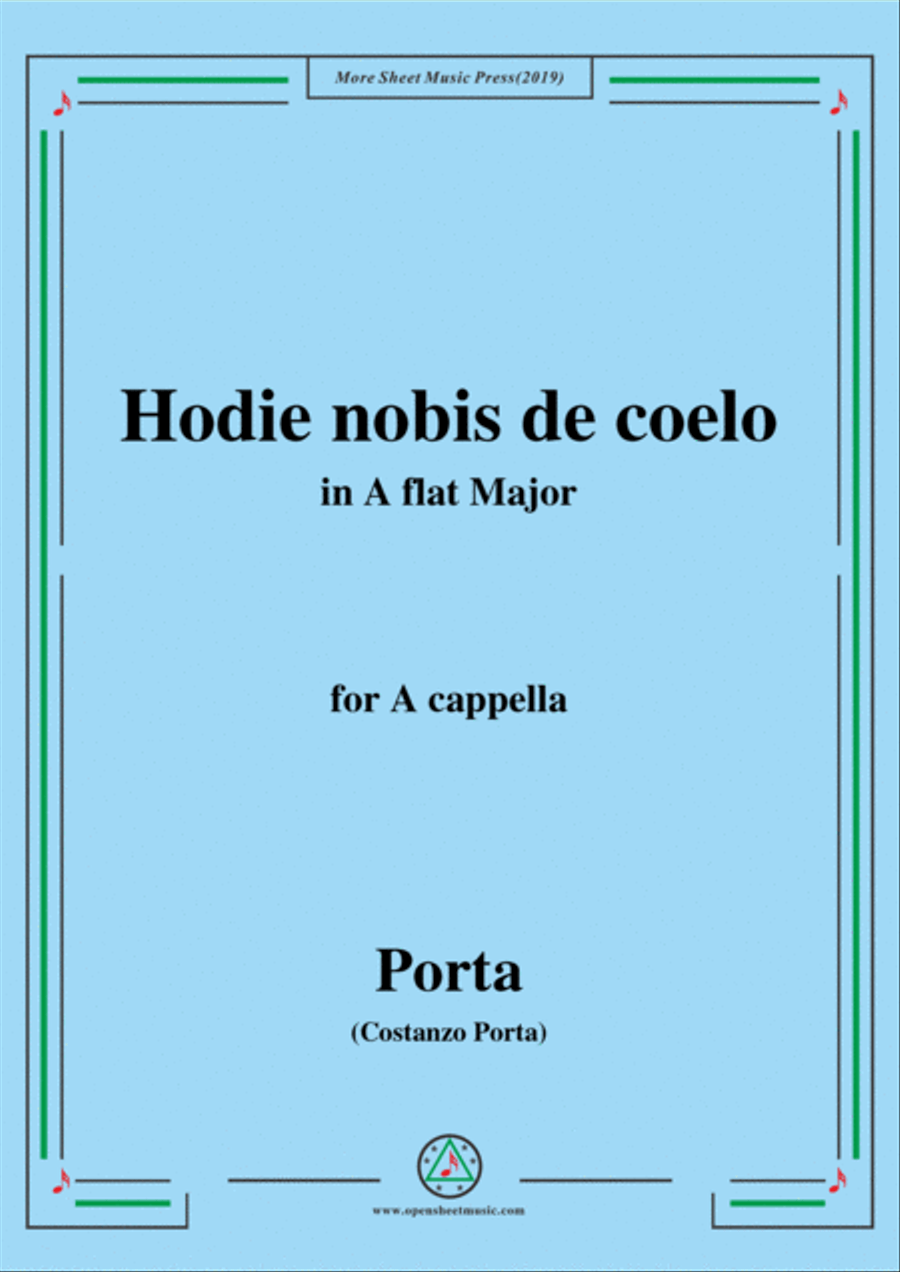 Porta-Hodie nobis de coelo,in A flat Major,for A cappella 4-Part scores gallery preview page 1