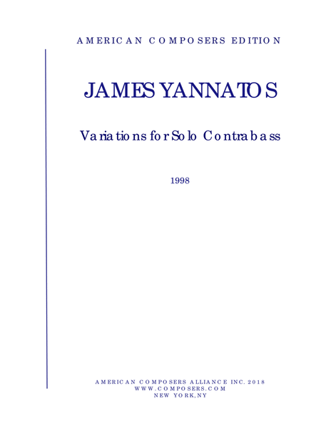 [Yannatos] Variations for Solo Contrabass