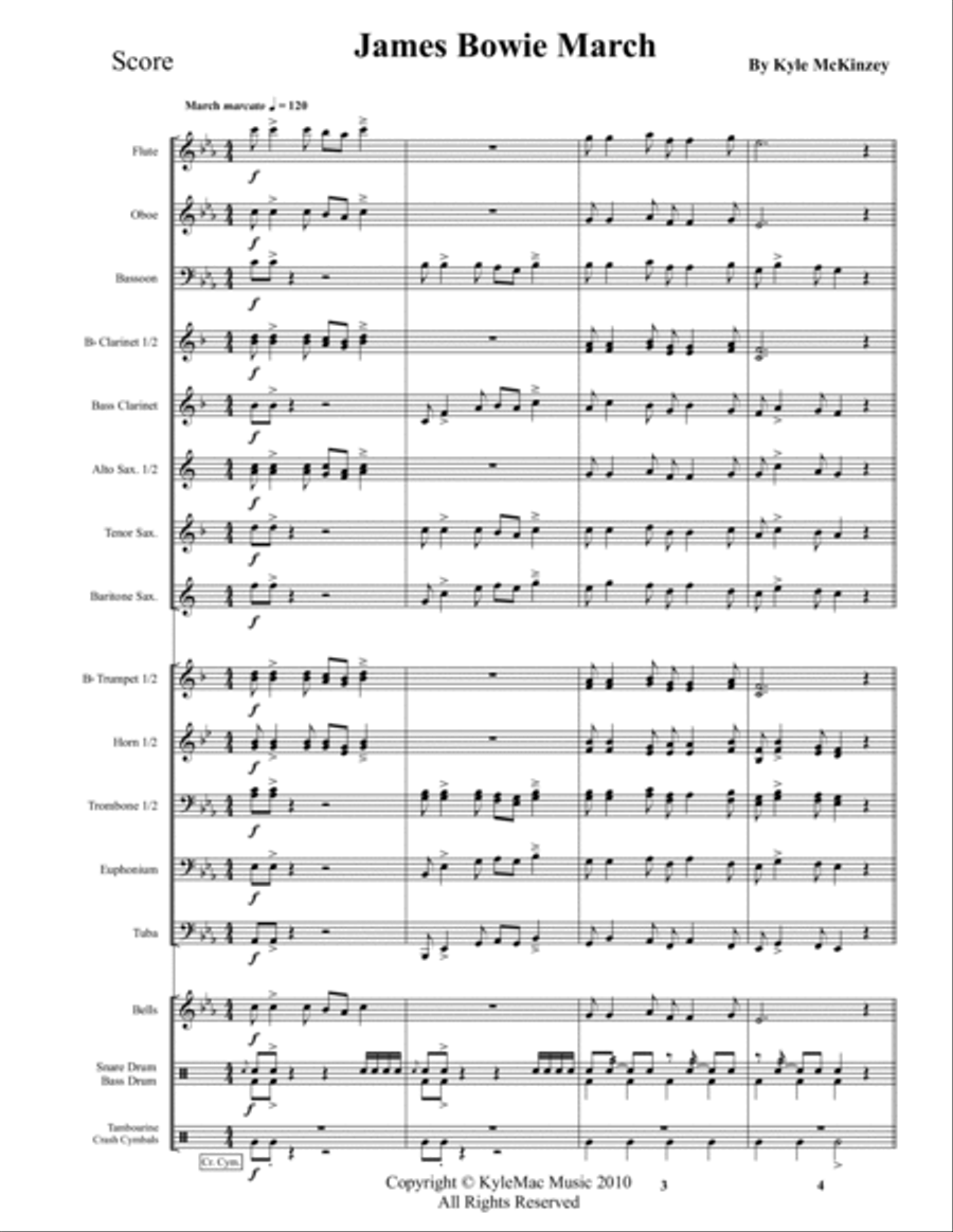 Bowie March Bowie March Concert Band scores gallery preview page 2