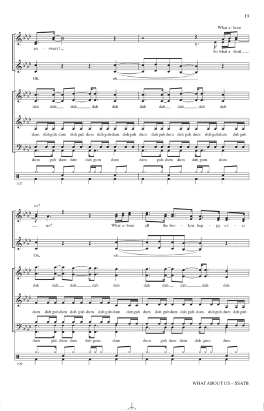 What About Us (arr. Paul Langford) 4-Part scores gallery preview page 18