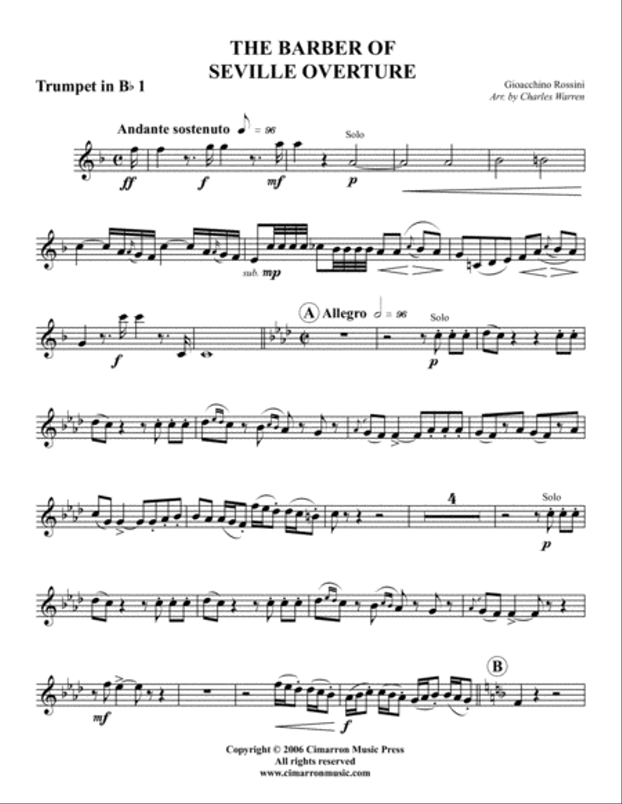 Barber of Seville Overture Brass Quintet scores gallery preview page 5