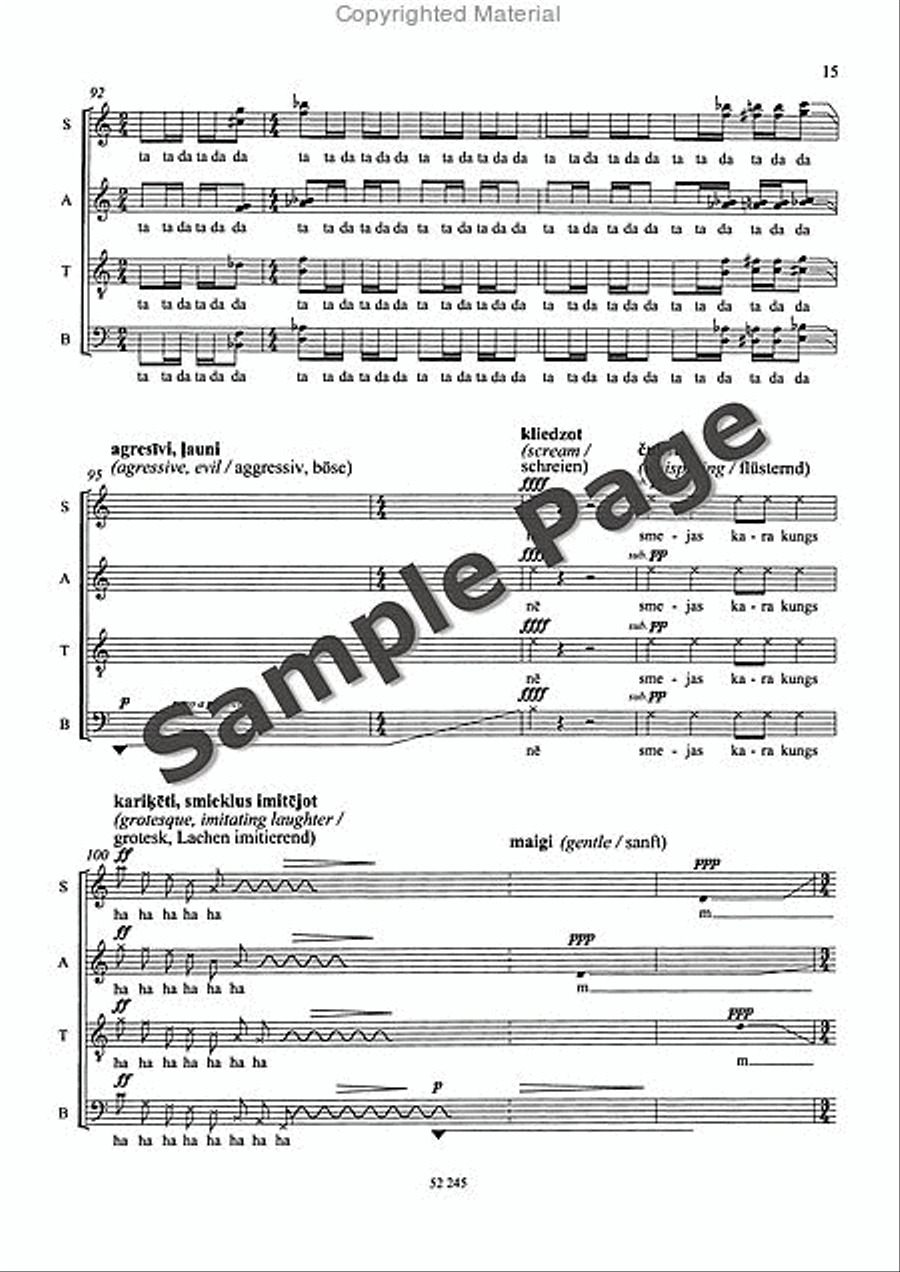 Ziles Zina: The Tomtit's Message SSAATTBB scores gallery preview page 16