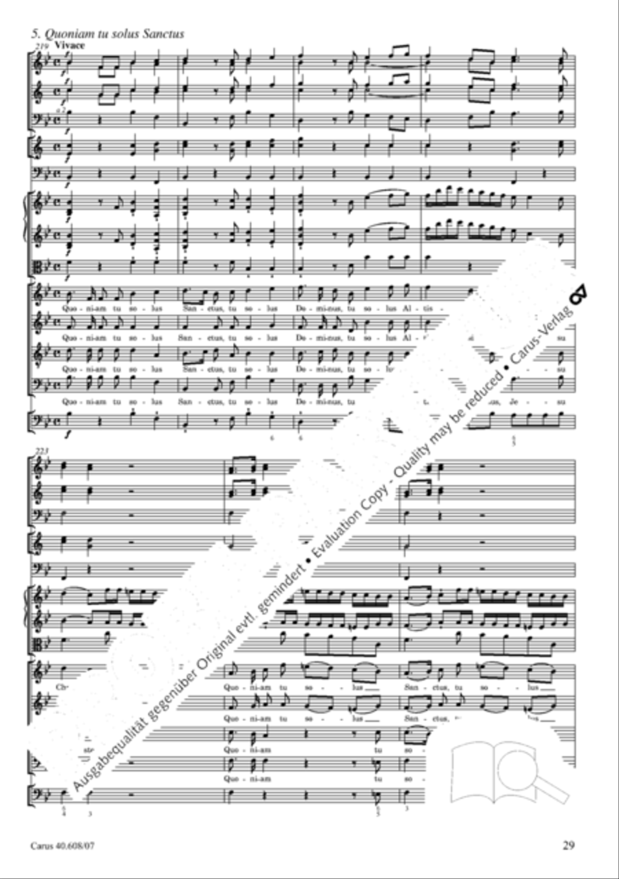 Missa Sancti Bernardi von Offida in B 4-Part scores gallery preview page 44