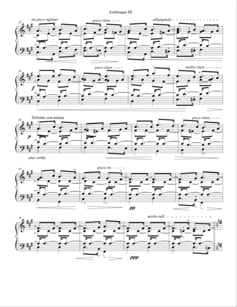 Arabesque No.3 for Piano Solo Piano Solo scores gallery preview page 2