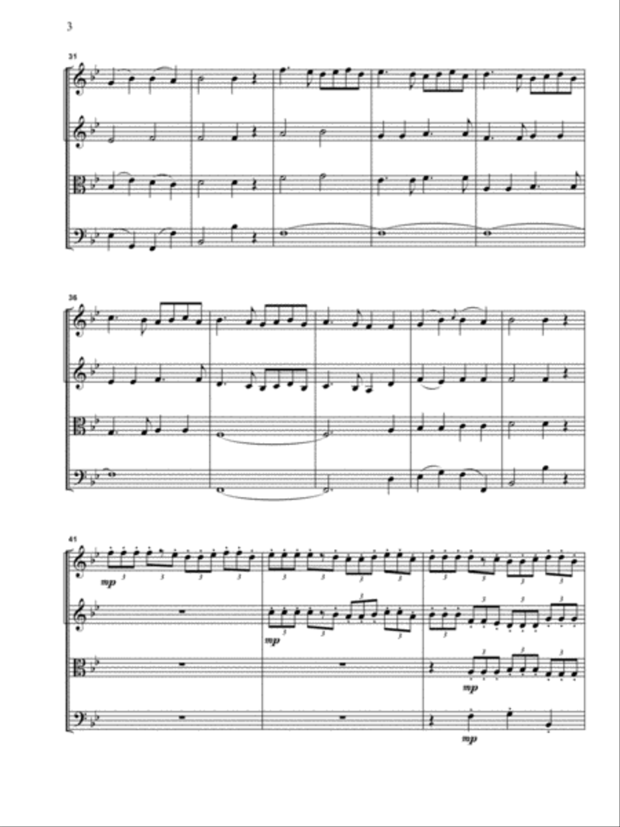 The Christmas Quartet: 15 Carols for String Quartet / String Orchestra String Quartet scores gallery preview page 3