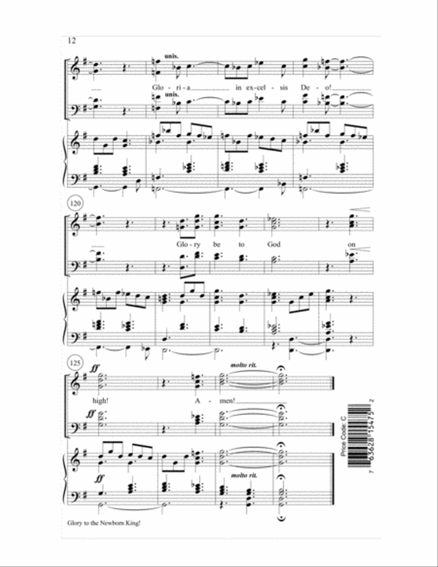 Glory to the Newborn King! 4-Part scores gallery preview page 12