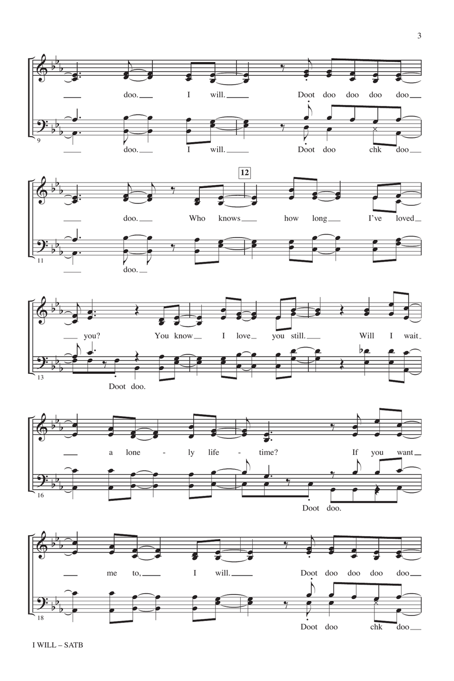 I Will (arr. Kirby Shaw) 4-Part scores gallery preview page 2