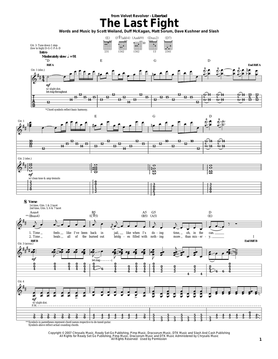 The Last Fight Acoustic Guitar scores gallery preview page 1