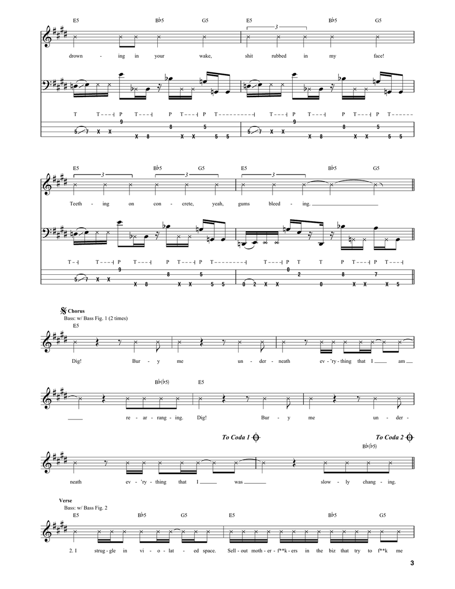 Dig Bass Guitar Tablature scores gallery preview page 3