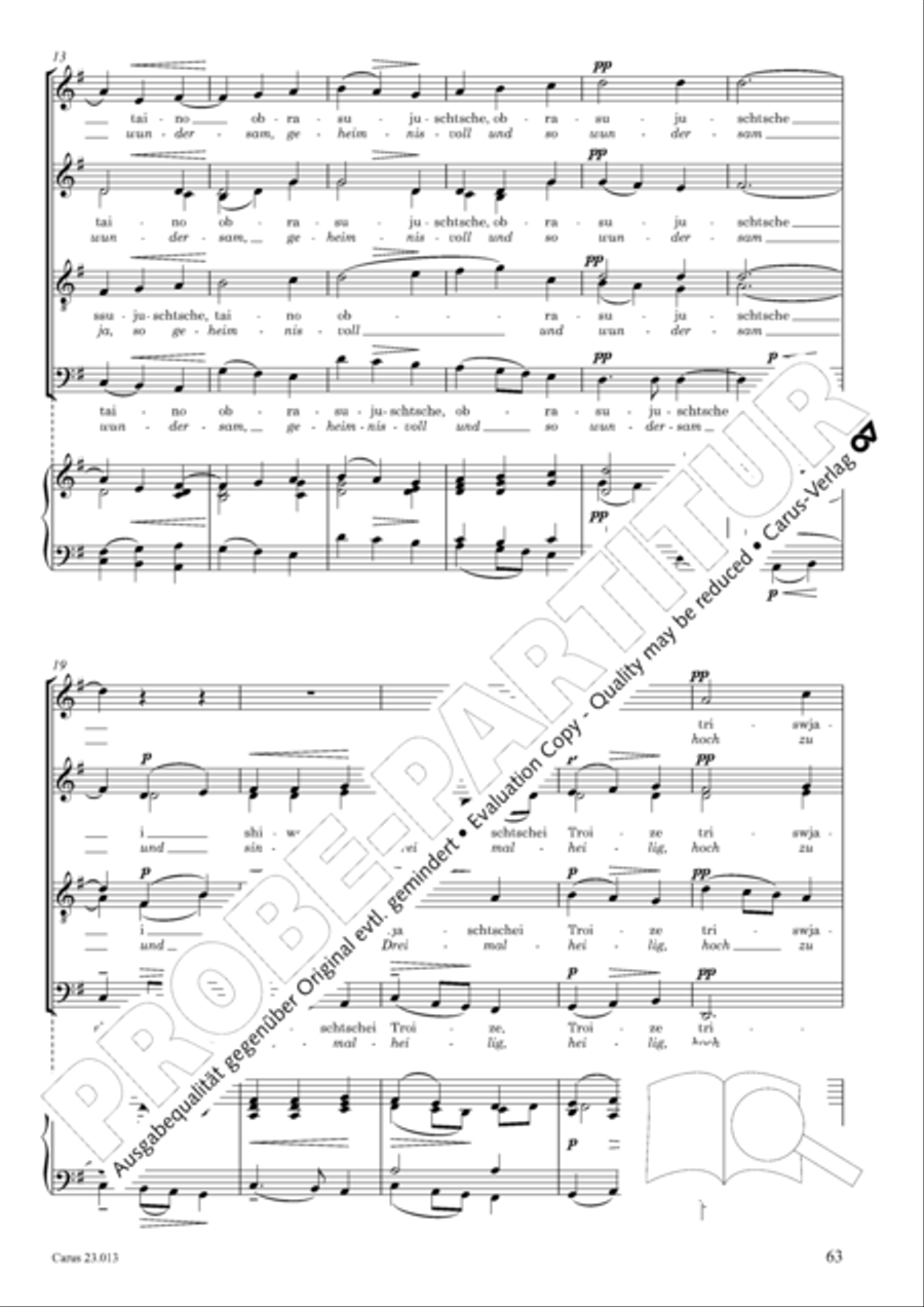 Liturgy of St. John Chrysostom op. 31 for mixed choir a cappella (Chrysostomos-Liturgie op. 31 fur Chor a cappella mit singbarem deutschem Text)