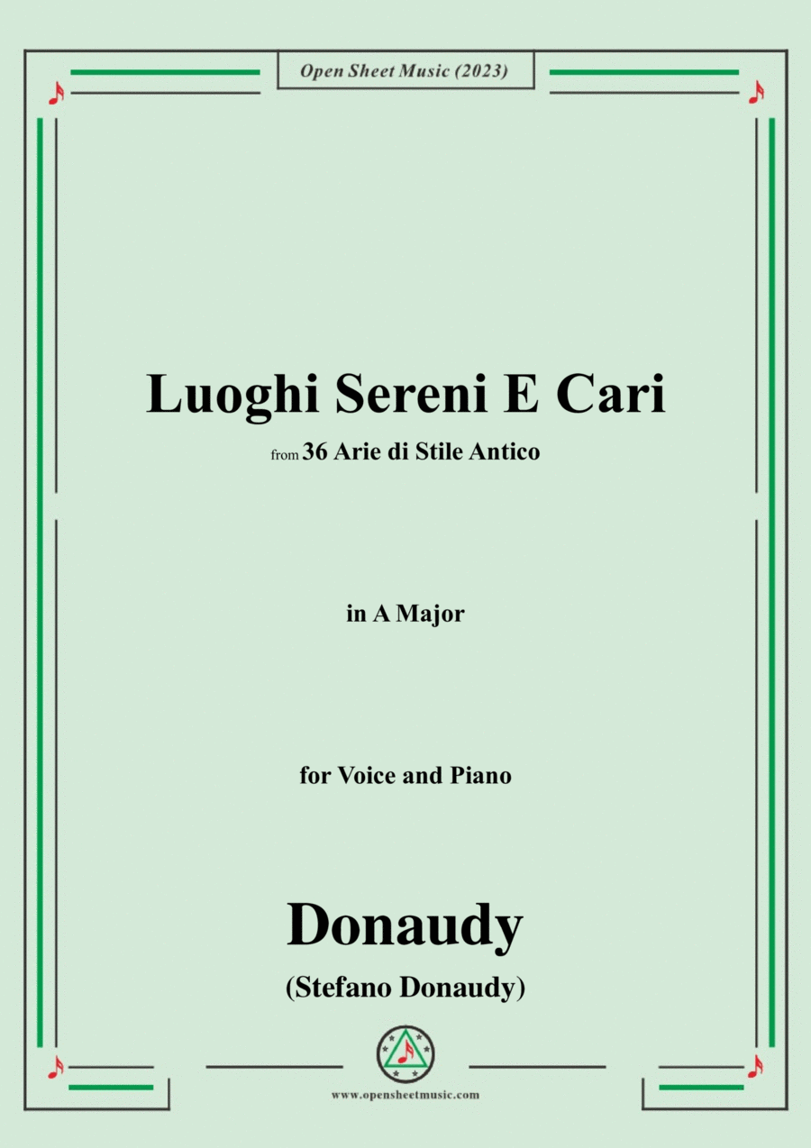 Donaudy-Luoghi Sereni E Cari,in A Major Voice scores gallery preview page 1