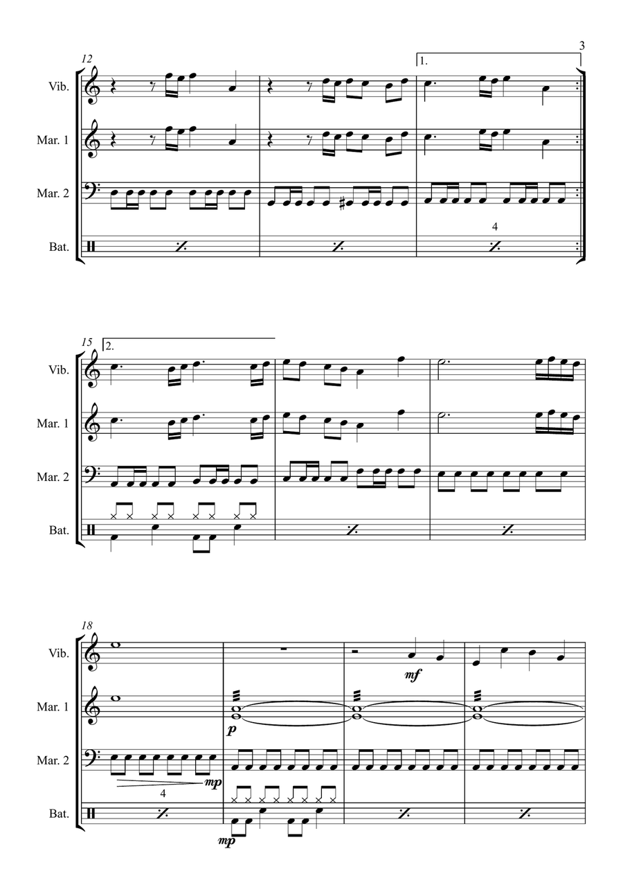 Final Countdown Percussion Ensemble scores gallery preview page 3