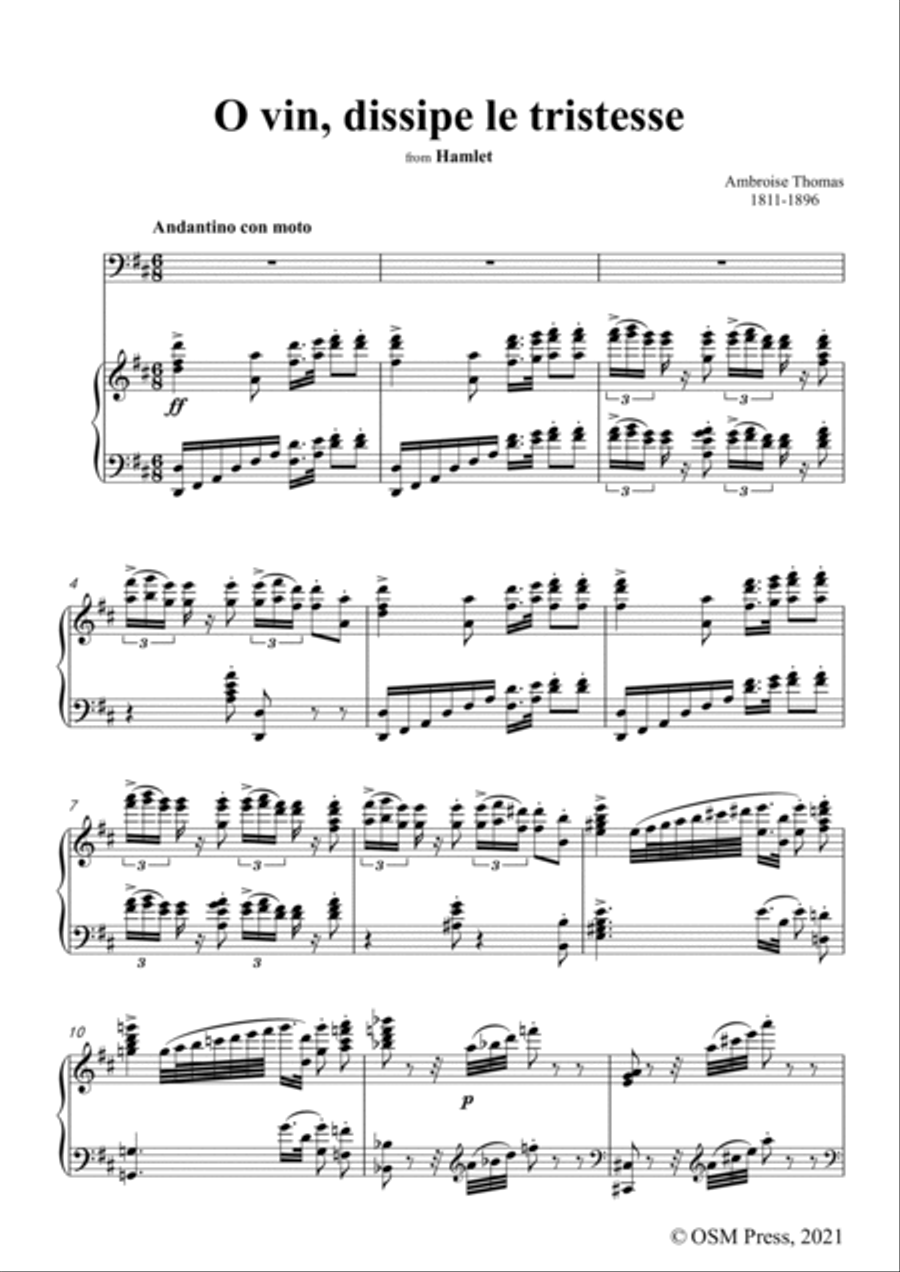 A. Thomas-O vin,dissipe le tristesse,in D Major,from Hamlet,for Voice and Piano Voice Solo scores gallery preview page 3