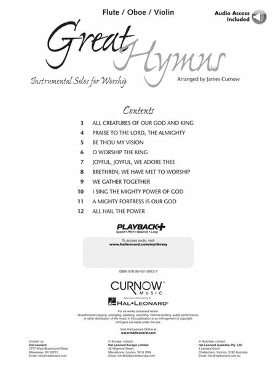 Great Hymns (Flute/Oboe/Violin) image number null