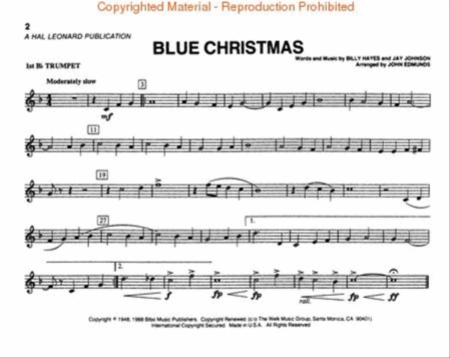 Hal Leonard Christmas Favorites for Marching Band (Level II) – 1st Bb Trumpet Marching Band scores gallery preview page 3