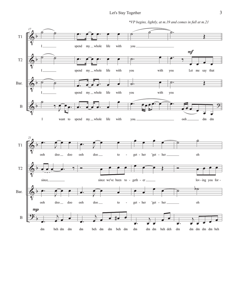 Let's Stay Together TTBB scores gallery preview page 3