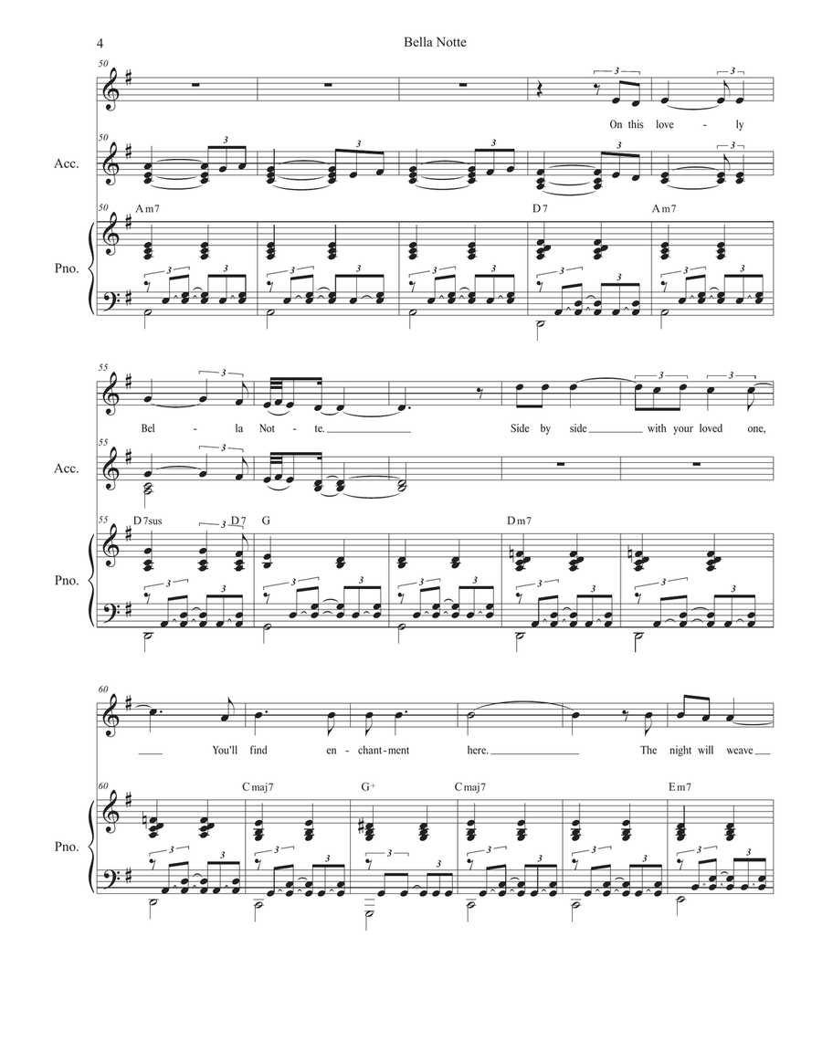Bella Notte Unison Choir scores gallery preview page 4