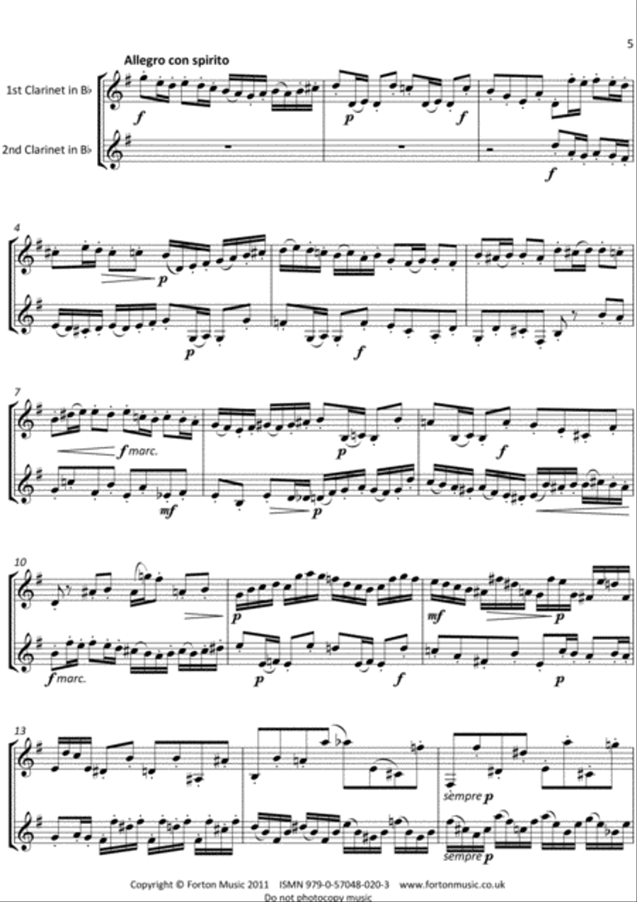 Duo Opus 131 no 3 Duo Opus 131 no 3 Clarinet Duet scores gallery preview page 5
