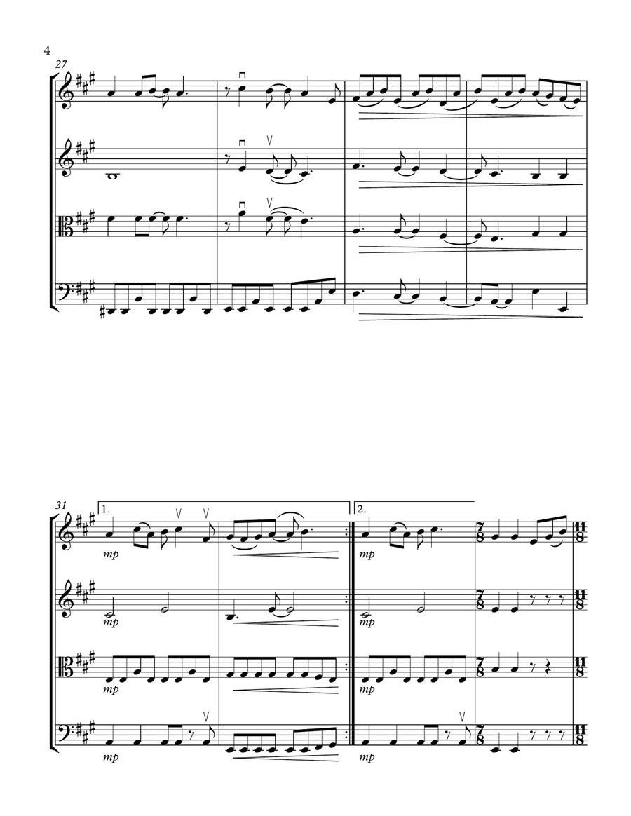 Here Comes The Sun String Quartet scores gallery preview page 4