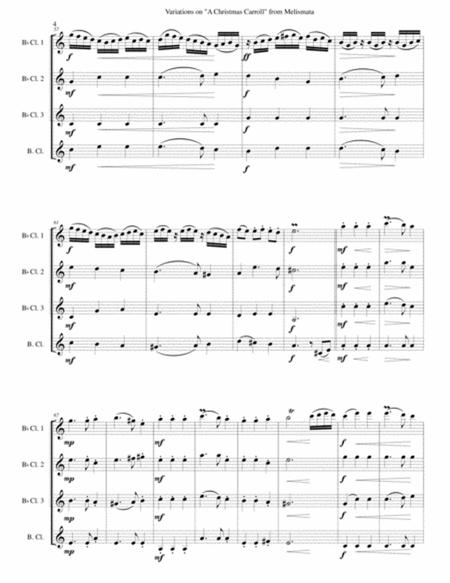 Variations on Remember, O Thou Man (from Ravenscroft's Melismata) for clarinet quartet image number null