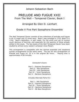 Prelude and Fugue XXII (Saxophone)