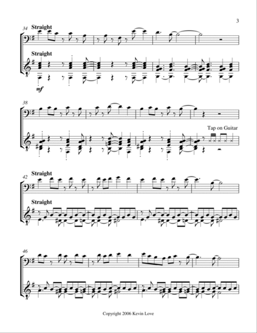 A Love Song for Cello and Guitar - Score and Parts String Duet scores gallery preview page 3