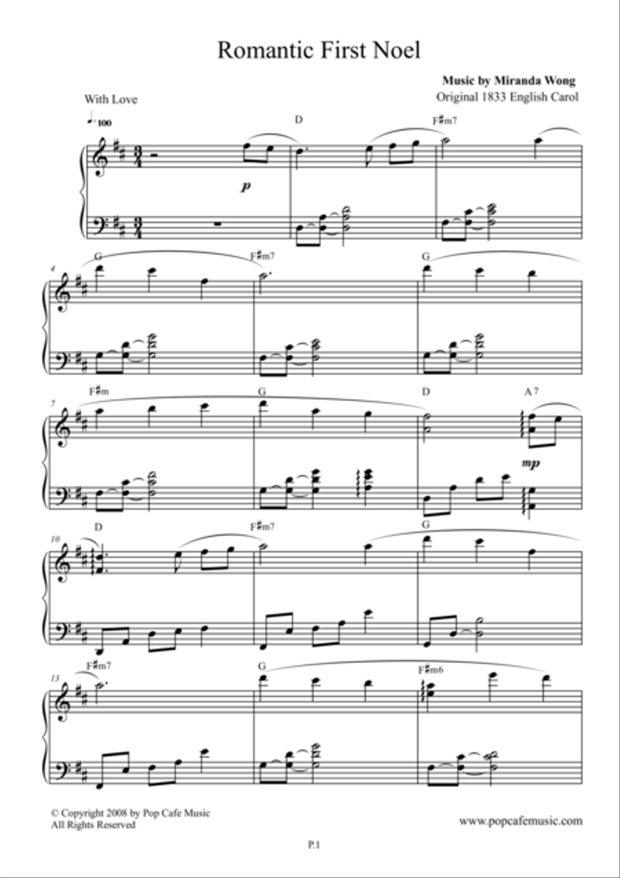 Romantic First Noel Romantic First Noel 4-Part scores gallery preview page 1