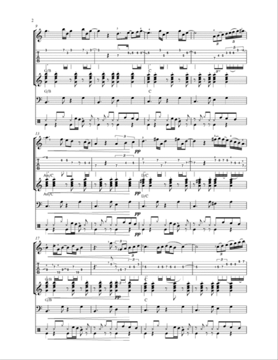 Latin Fantasy on J.S.Bach's 1st Prelude Jazz Ensemble scores gallery preview page 2