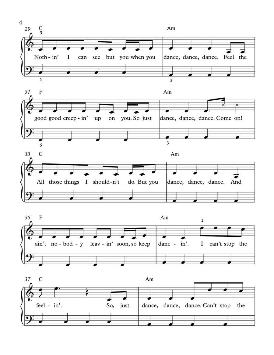 Can't Stop The Feeling from TROLLS Piano, Vocal scores gallery preview page 4