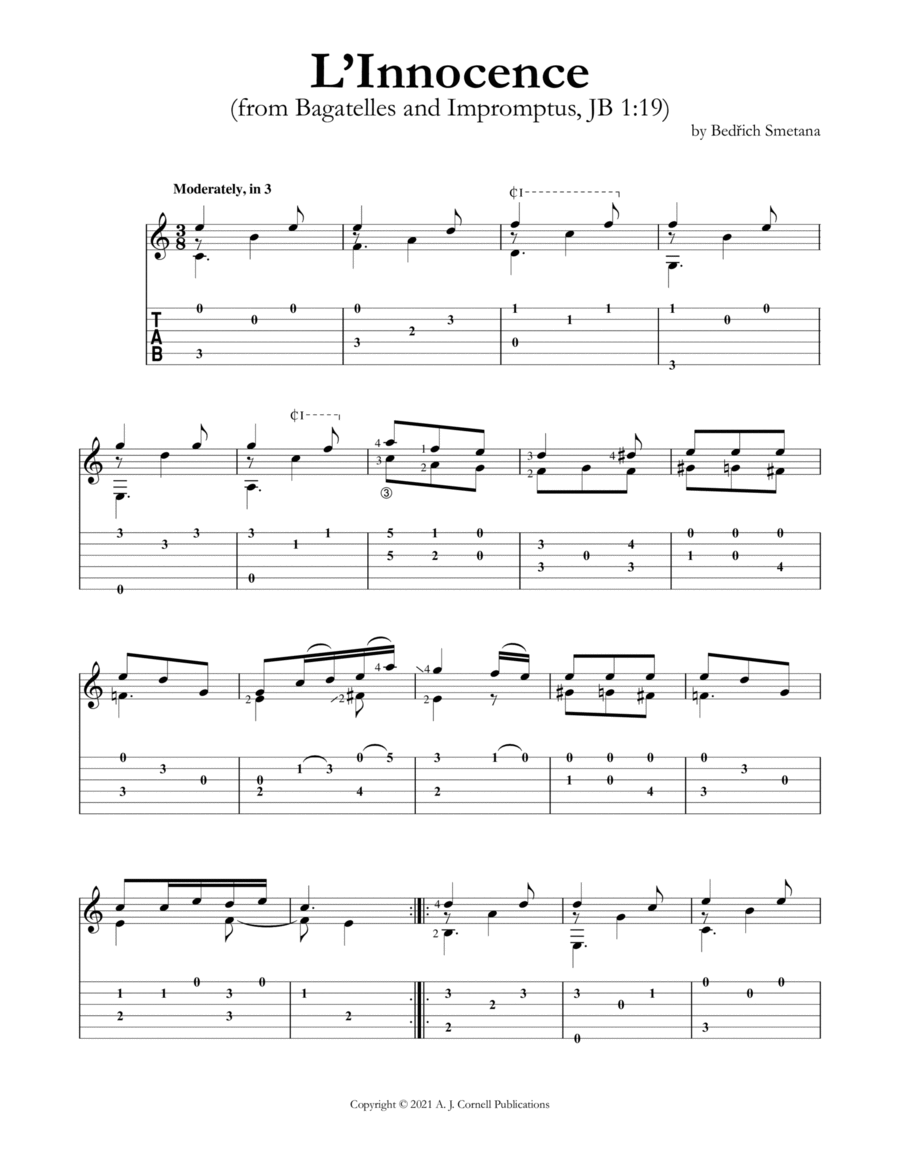 L’Innocence Classical Guitar scores gallery preview page 1