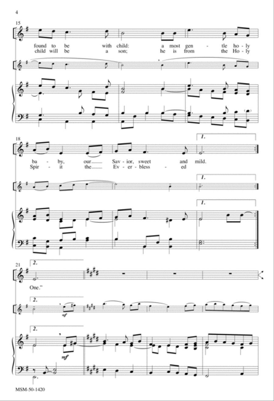 Kind Joseph Unison Choir scores gallery preview page 4