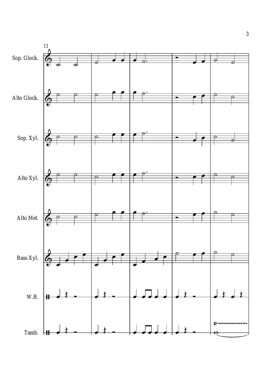 When The Saints Go Marching In - For Orff Ensemble Percussion Ensemble scores gallery preview page 3
