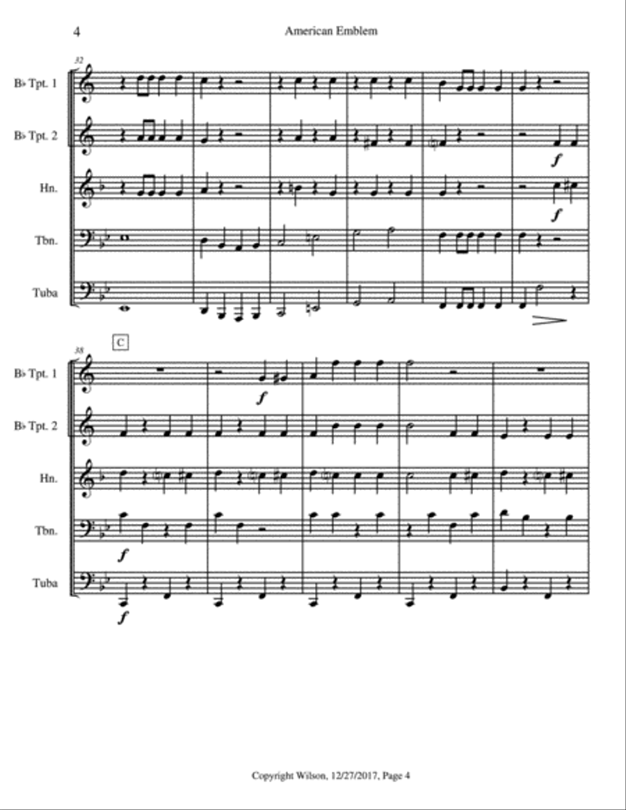 American Emblem American Emblem Brass Quintet scores gallery preview page 5