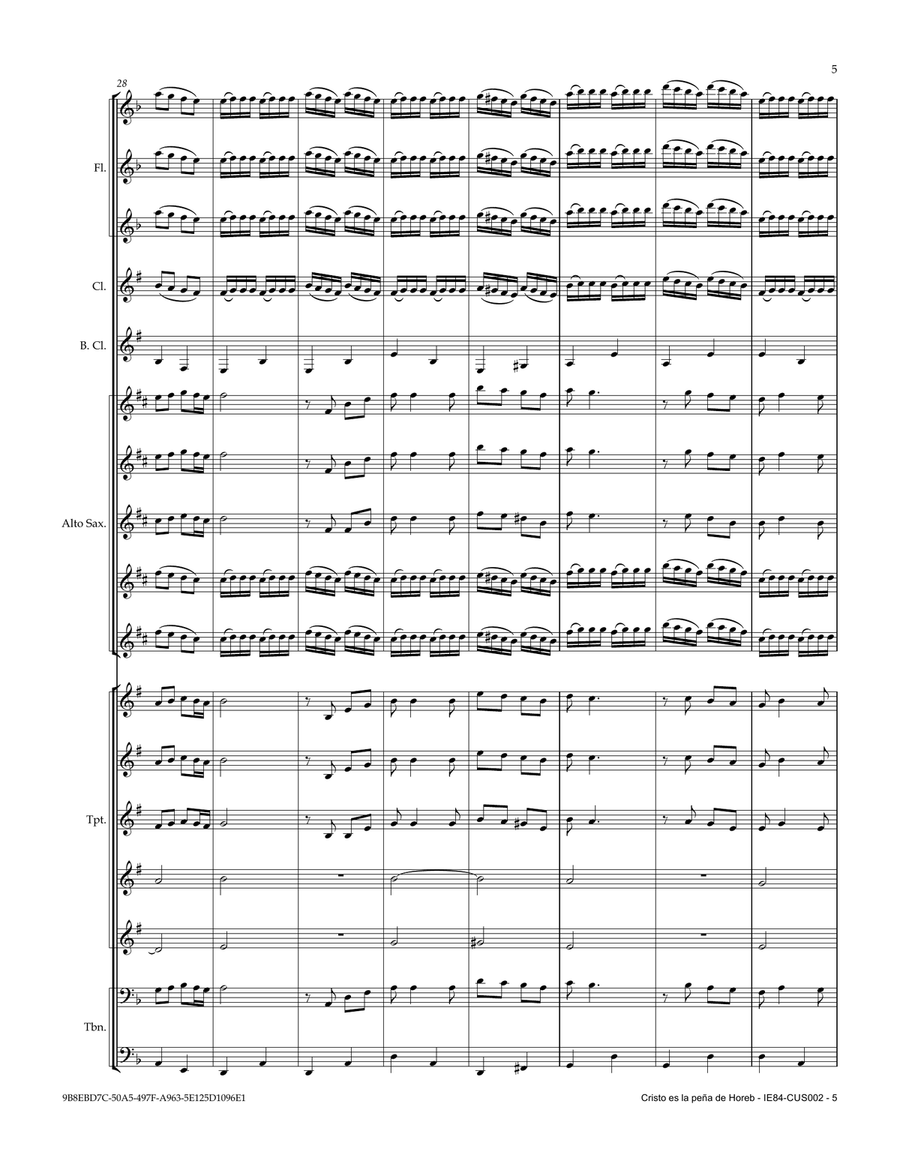 Cristo es la peña de Horeb (Christ is the Mountain of Horeb) Concert Band scores gallery preview page 5