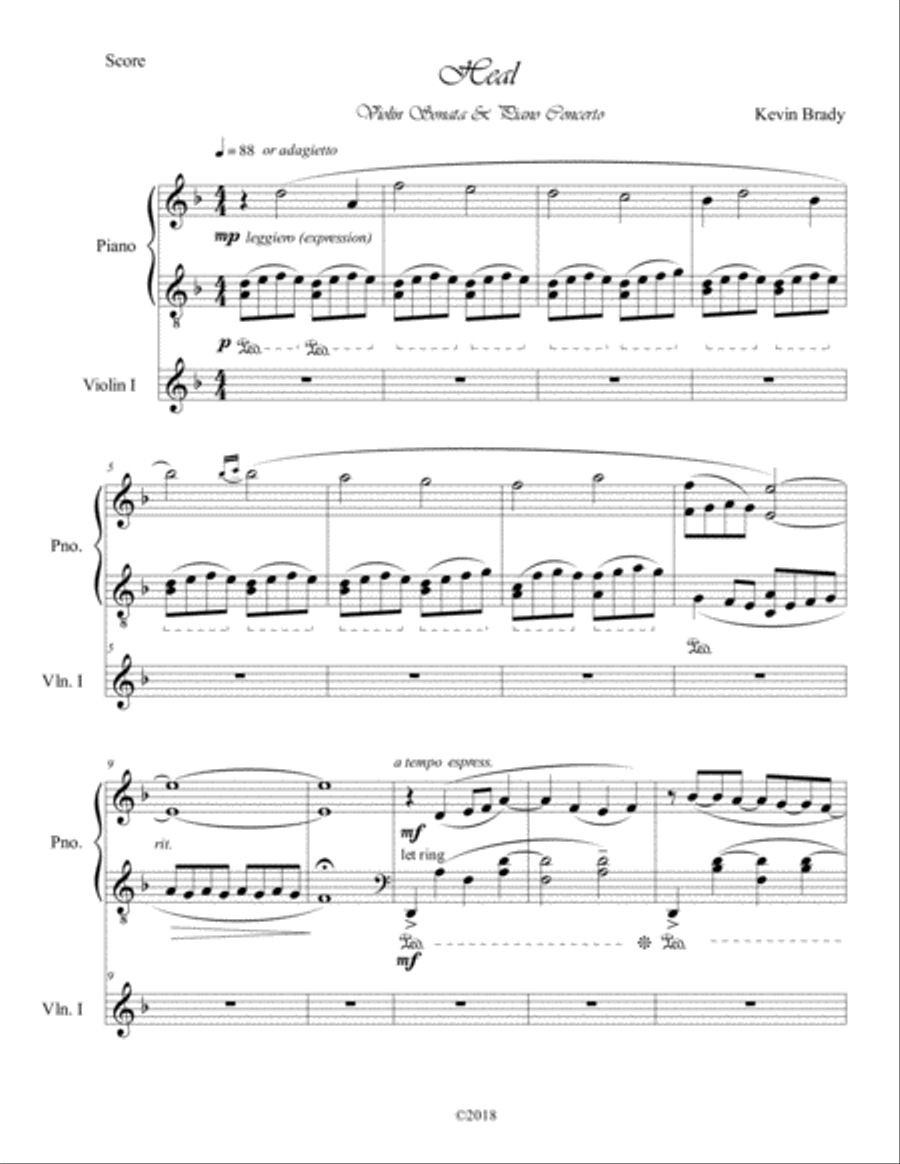Heal (Sonata and Concerto) 4-Part scores gallery preview page 1