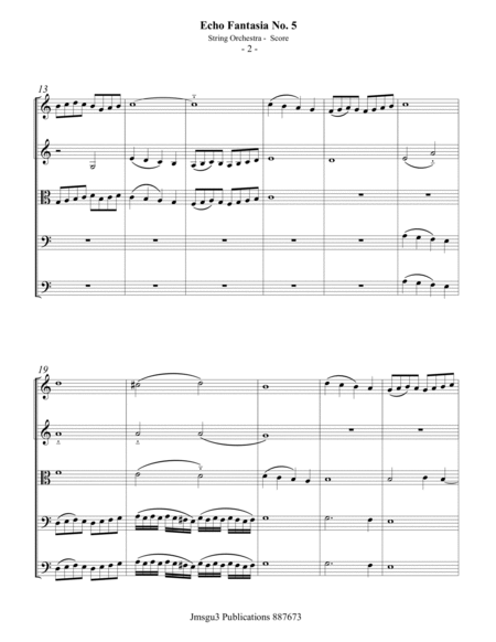Sweelinck: Echo Fantasia No. 5 for String Orchestra image number null