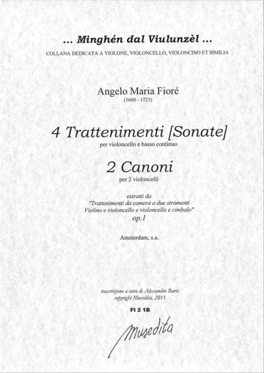 4 Sonate (Amsterdam, [1700 ca.]) Cello Solo scores gallery preview page 1
