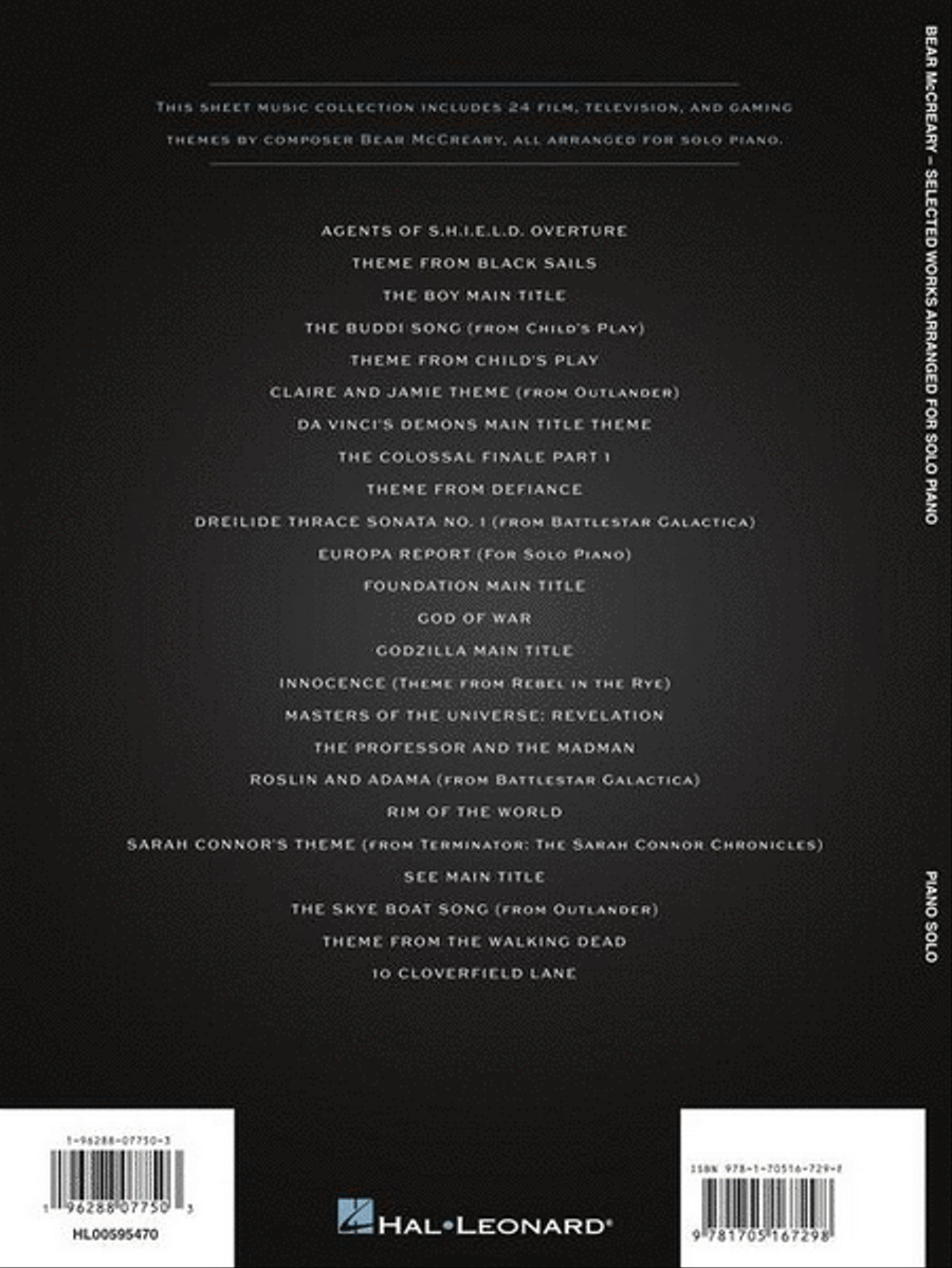 Bear McCreary – Selected Works Piano Solo scores gallery preview page 7
