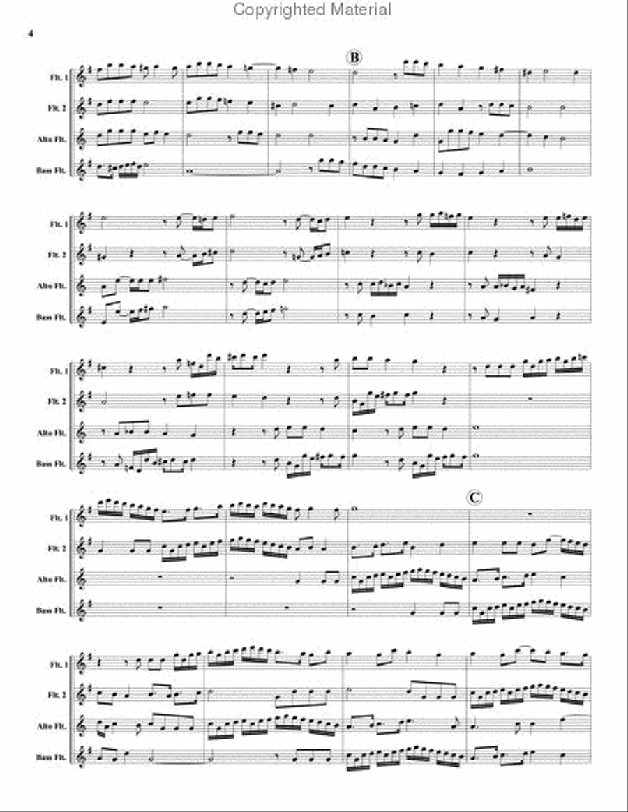 16 Canzoni Flute Quartet scores gallery preview page 5