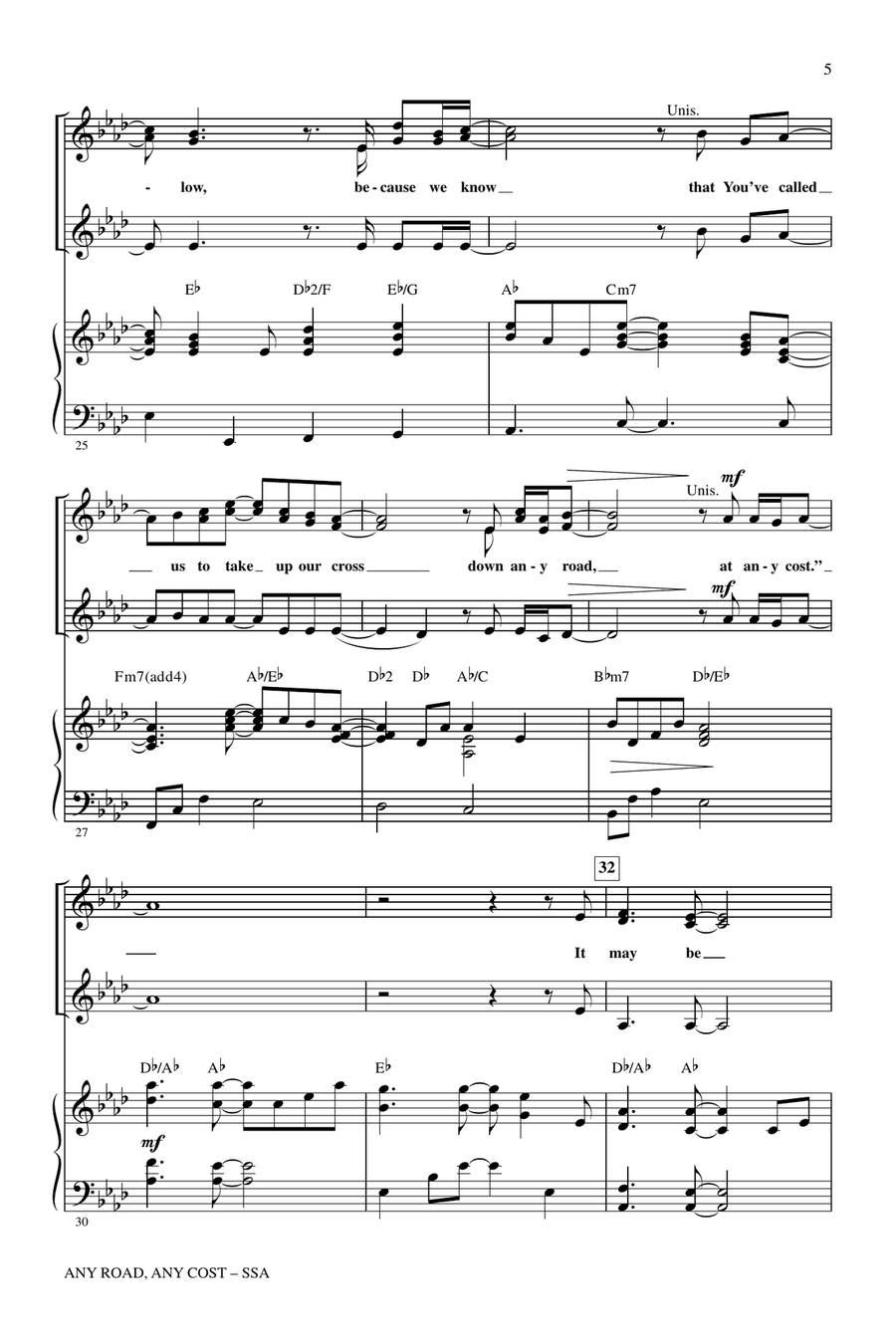 Any Cost (arr. Keith Christopher), Any Road SSA scores gallery preview page 4
