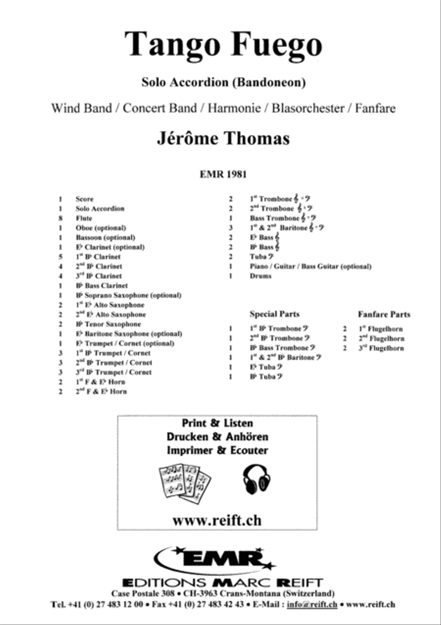 Tango Fuego Concert Band scores gallery preview page 2