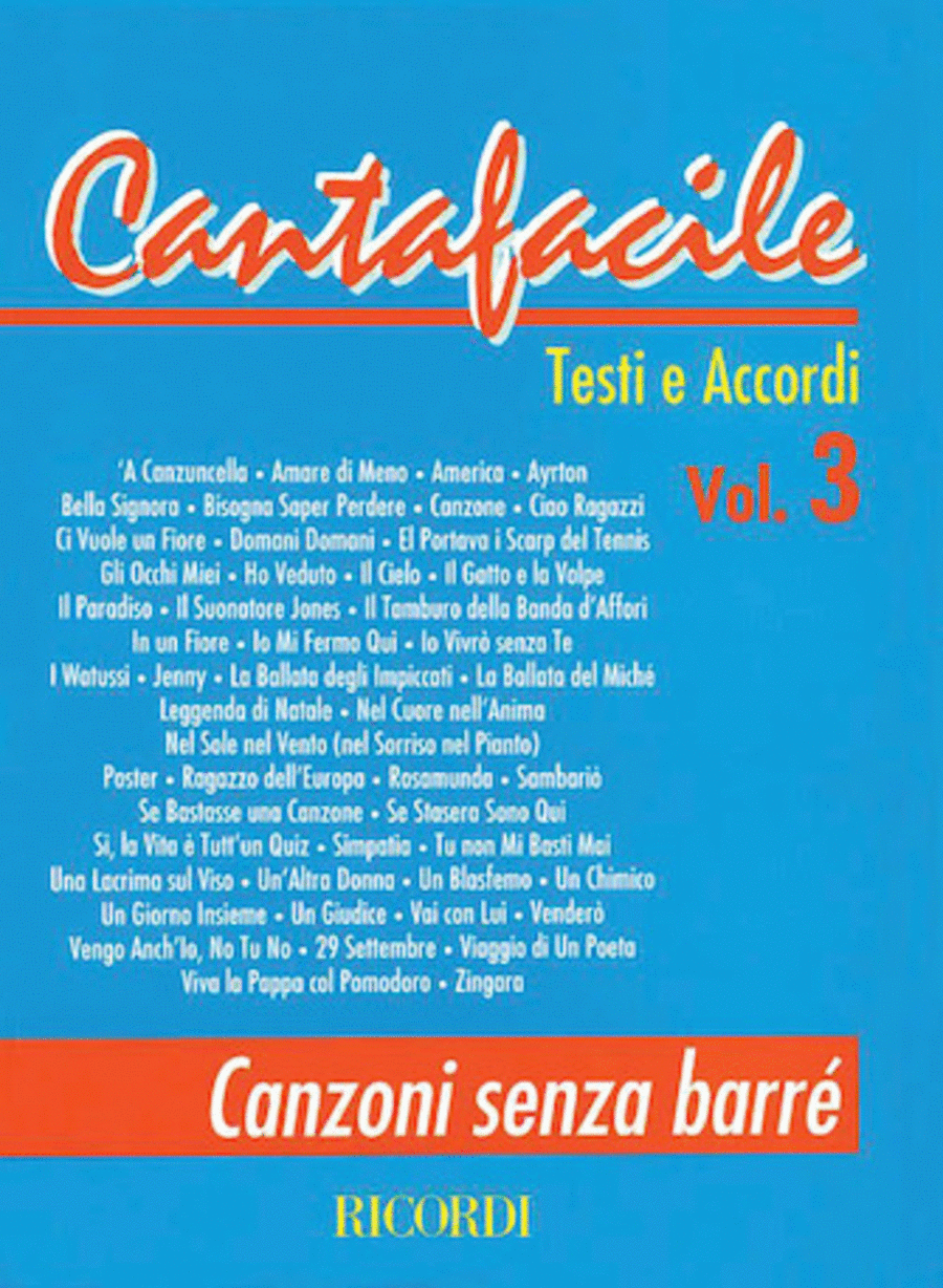 Cantafacile Volume 3 Piano, Vocal, Guitar scores gallery preview page 1